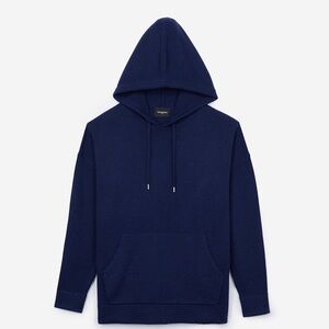 Kooples cashmere and wool navy hooded sweatshirt
